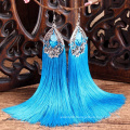 J1690 Fashion jewelry chinese wind drop earrings ethnic vintage long tassel earrings for women